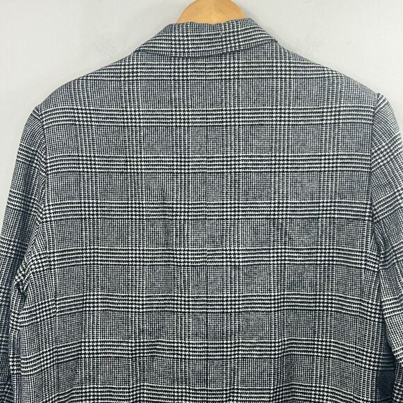 Everlane Oversized Glen Plaid Wool Blazer Size 16 Black Gray Houndstooth - Picture 10 of 14